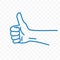 Thumb up vector sketch line icon