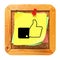 Thumb Up - Yellow Sticker on Message Board.