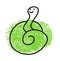 Thumbprint drawing of funny snake reptile portrait