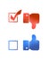 Thumbs down check mark tick illustration design