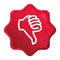 Thumbs down icon misty rose red starburst sticker button