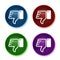 Thumbs down icon shiny round buttons set illustration