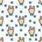 Thumbs Hand Rock vector seamless pattern. gestures pixel art style. Two fingers sign design concept background. For use