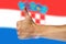 Thumbs up on a background of a flag of Croatia