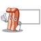Thumbs up with board bacon character cartoon style