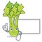 Thumbs up with board celery character cartoon style