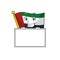 Thumbs up with board flag united arab emirates shaped cartoon