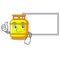 Thumbs up with board flammable gas tank on cartoon the