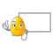 Thumbs up with board golden egg cartoon for greeting card