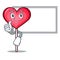 Thumbs up with board heart lollipop character cartoon