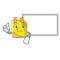 Thumbs up with board note paper character cartoon