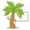 Thumbs up with board palm tree character cartoon