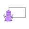 Thumbs up with board purple teapot character cartoon