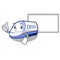 Thumbs up with board shinkansen train in the shape mascot