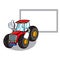 Thumbs up with board tractor character cartoon style