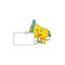 Thumbs up with board yellow loudspeaker cartoon character for bullhorn