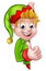 Thumbs Up Christmas Elf Cartoon Character