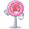 Thumbs up cute lollipop character cartoon
