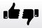 Thumbs up and down, like dislike icons for social network