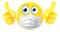 Thumbs Up Emoticon Emoji PPE Mask Face Icon