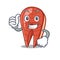 Thumbs up fish slice character cartoon