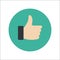 Thumbs Up Flat Icon Vector