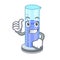 Thumbs up graduated cylinder icon in outline character