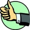 thumbs up hand vector illustration