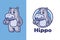Thumbs up Hippo Mascot Logo Design