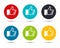 Thumbs up icon flat round button set illustration design