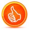 Thumbs up icon natural orange round button