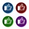 Thumbs up icon shiny round buttons set illustration