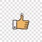 thumbs up icon sign and symbol. thumbs up color icon for website design and mobile app development. Simple Element from ethics