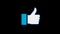 Thumbs up icon social medial animation vector emoji with transparent background