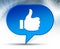 Thumbs up like icon blue bubble background
