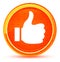 Thumbs up like icon natural orange round button