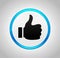 Thumbs up like icon round blue push button