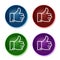 Thumbs up like icon shiny round buttons set illustration