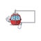 Thumbs up of ropeway cartoon design having a board