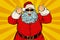 Thumbs up Santa Claus in sunglasses