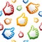 Thumbs Up Sign Computer Cursor Pattern Background. Vector