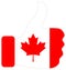 Thumbs up sign with flag of Canada
