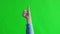 Thumbs up sign hand gesture on green screen. Simbol of approval like positive emotion.