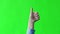 Thumbs up sign hand gesture on green screen. Simbol of approval like positive emotion.