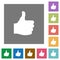 Thumbs up square flat icons