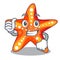 Thumbs up starfish in the cartoon shape funny