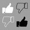 Thumbs up thumbs down on background. Vector illustration