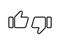 Thumbs up and thumbs down icons thin line. Like and dislike. Vector illustration