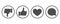 Thumbs Up, Thumbs Down, Like and Comment Isolated Social Media Icons
