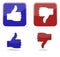 Thumbs up and thumbs down symbol icons. Vector